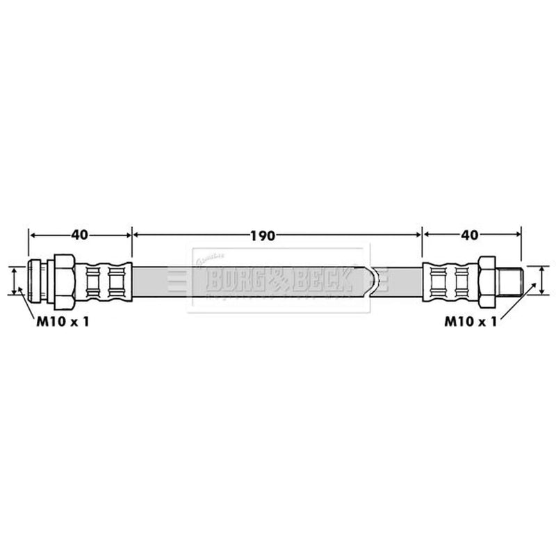 Borg & Beck Brake Hydraulic Hose Line Rear BBH7500