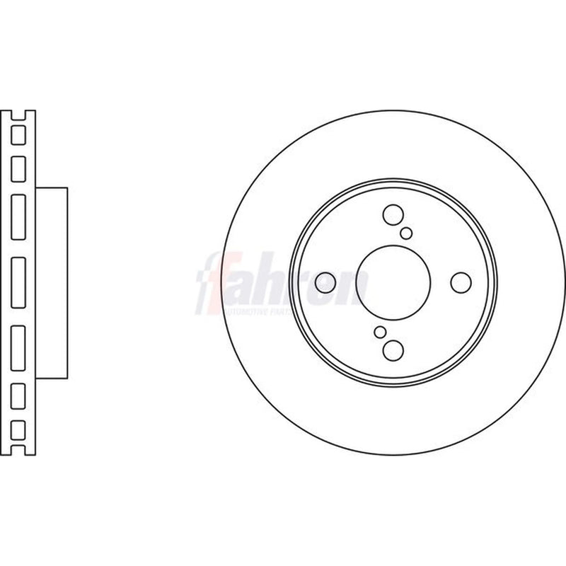 Fahren 2 x Vented Brake Discs fits Toyota Corolla 1997-2008 1.4 1.6