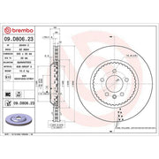Brembo Steel Rear Brake Disc Hub Brake Discs 09.D806.23-x2