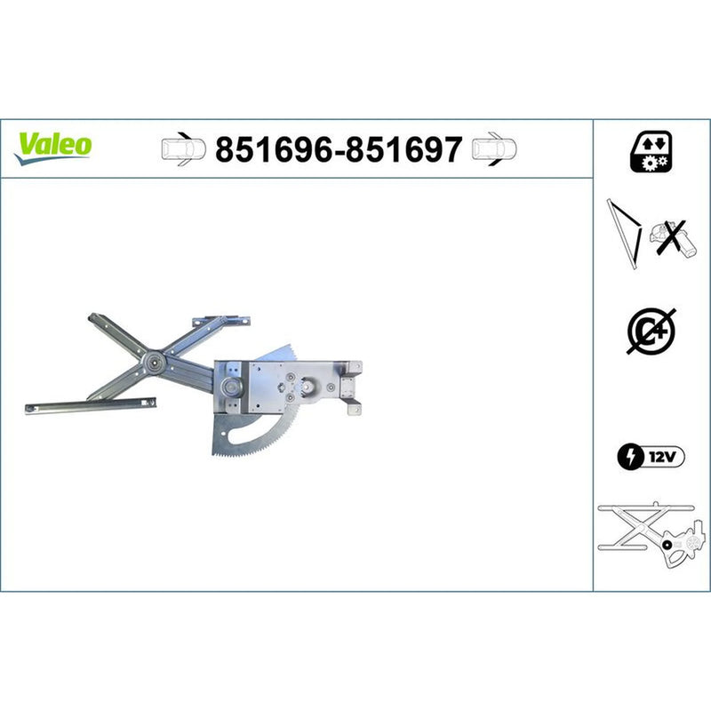 Valeo Electric Window Regulator Lifter Right Front 851697