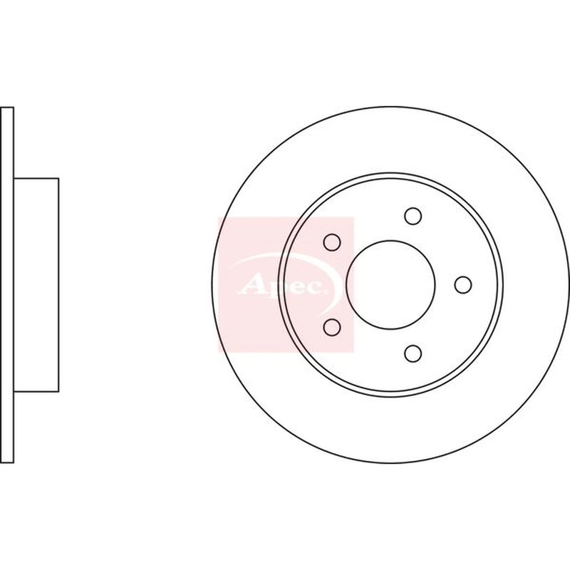Apec 2 x Solid Rear Brake Discs DSK2332-x2