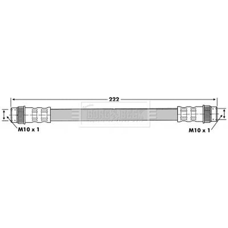 Borg & Beck Brake Hydraulic Hose Line Right BBH6832
