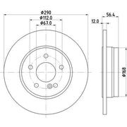 DON 2 x Solid Rear Brake Discs PCD20922-x2