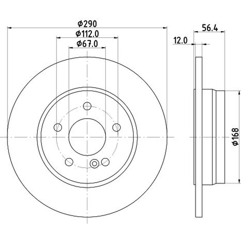 DON 2 x Solid Rear Brake Discs PCD20922-x2