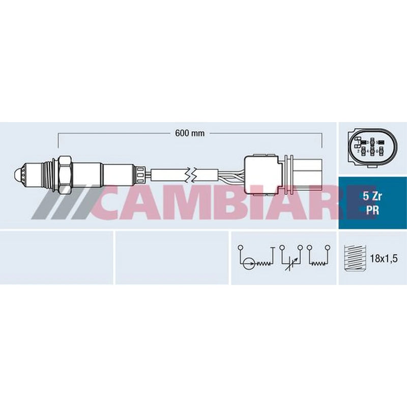 Cambiare O2 Lambda Oxygen Sensor before catalytic conve VE381849