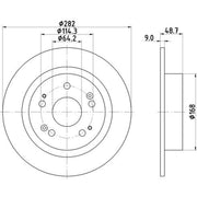 Mintex Mintex Rear Brake Disc Kit solid 282mm MDK0259