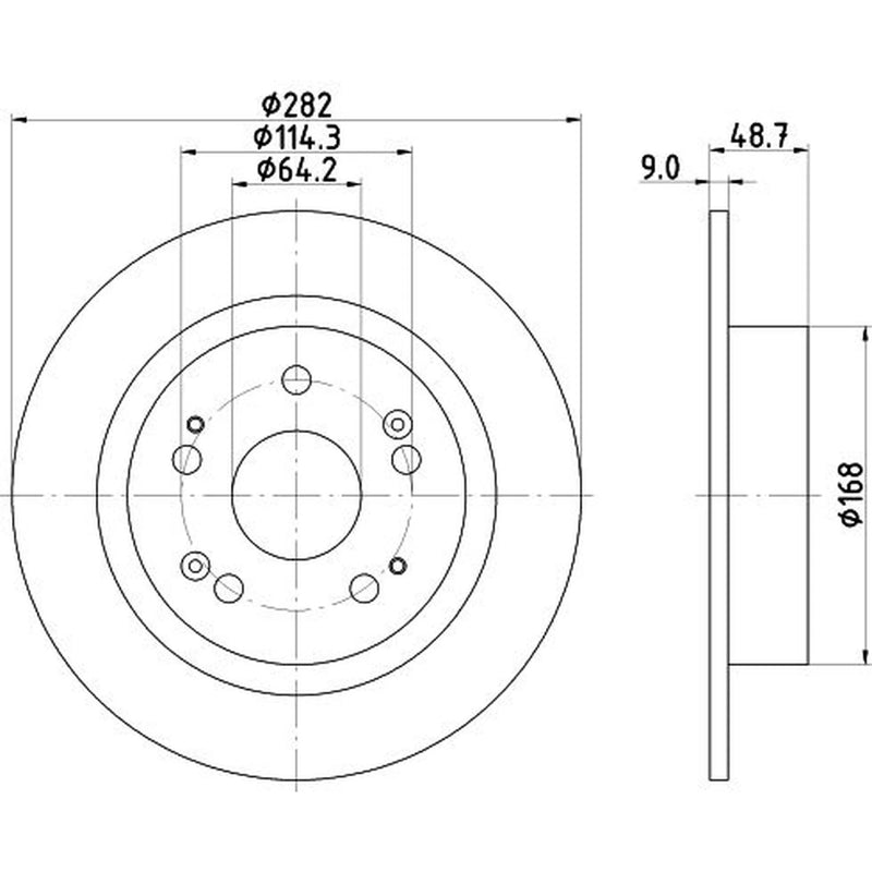 Mintex Mintex Rear Brake Disc Kit solid 282mm MDK0259