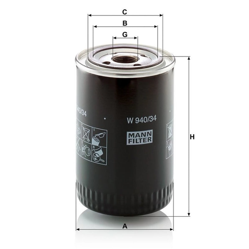 MANN-FILTER Engine Oil Filter W 940/34
