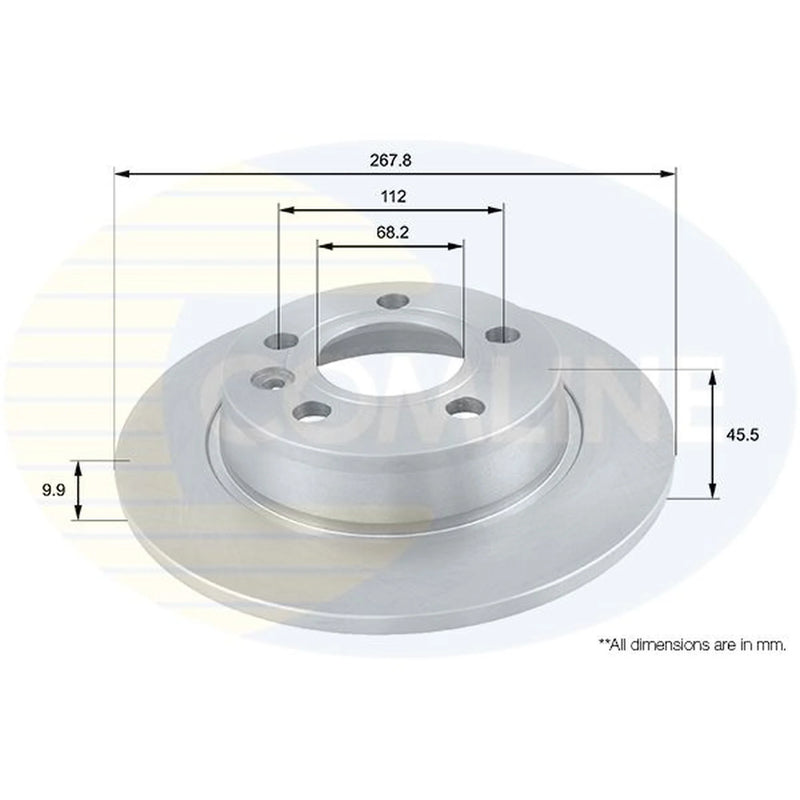 Comline 2 x Solid Rear Brake Discs ADC1429-x2