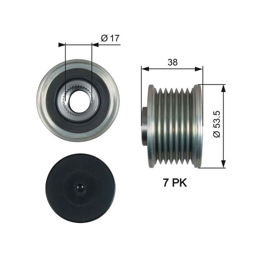 Gates Alternator Overrunning Freewheel Clutch OAP7190