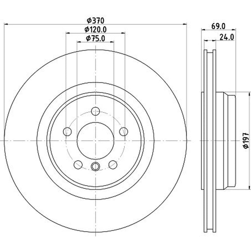 Mintex 2 x Internally Vented Brake Discs MDC2733 OE 34216775291 6775291