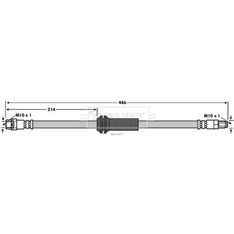 Borg & Beck Brake Hydraulic Hose Line Rear Right BBH7823