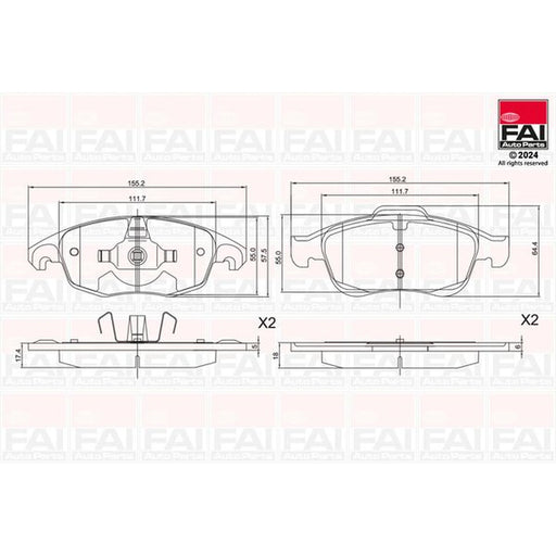 FAI Front Brake Pad Set BP121