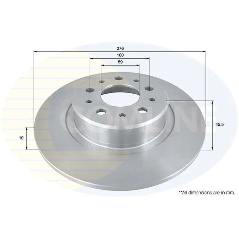 Comline 2 x Solid Rear Brake Discs ADC1831-x2