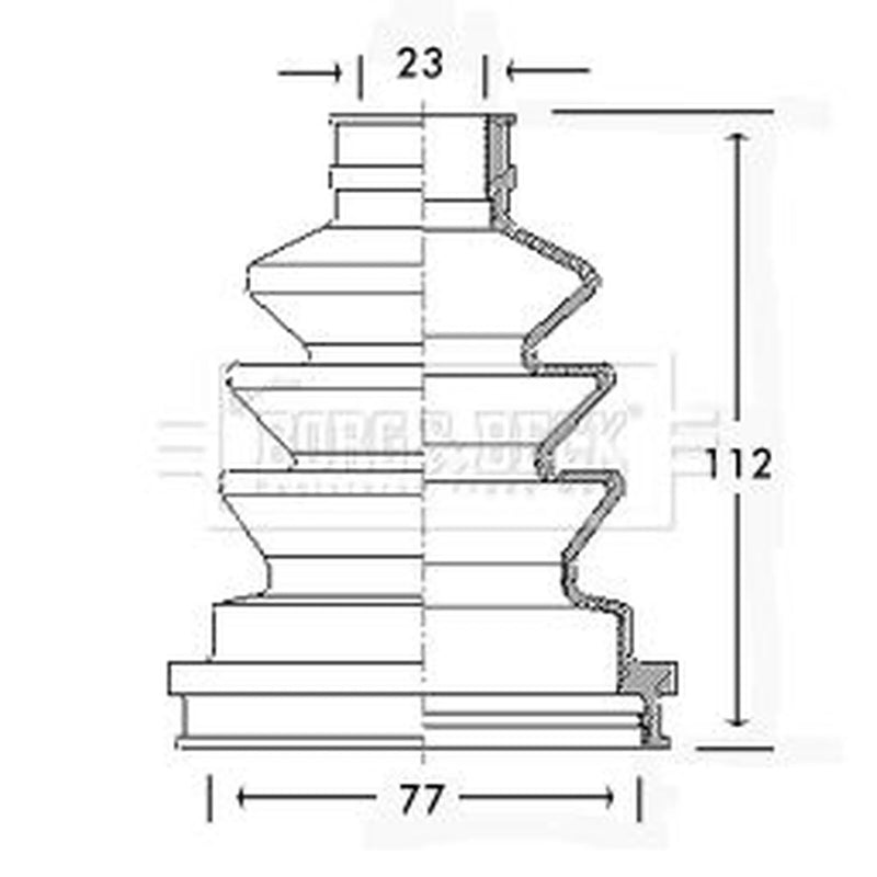 Borg & Beck Drive Shaft Bellow Kit transmission sided BCB2532