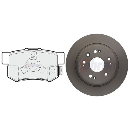 Fahren Rear Brake Solid Discs & Pads fits Honda Cr-V 2001-2007 2.0