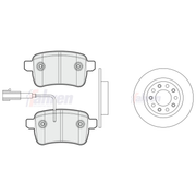 Fahren Rear Brake Discs & Pads fits Alfa Romeo Giulietta 2010-2020 1.4 1.6 2.0