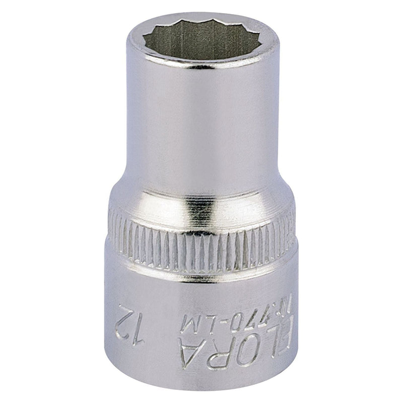 Draper Elora Bi-Hexagon Socket, 1/2" Sq. Dr., 12mm 24575 Draper  - Town Parts