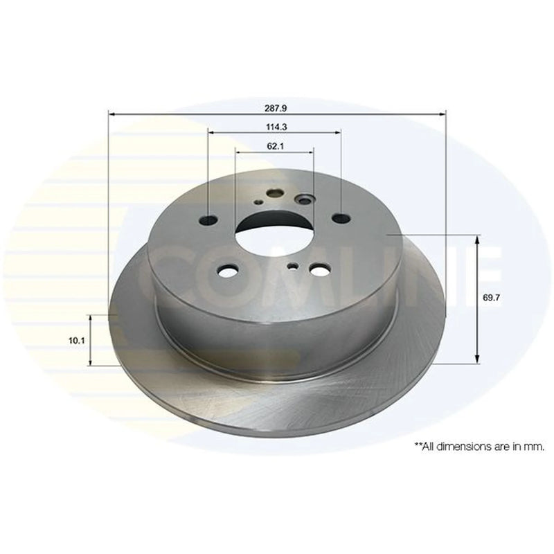 Comline 2 x Solid Rear Brake Discs ADC01159-x2