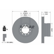 Textar 2 x Internally Vented Front Brake Discs 93322400-x2