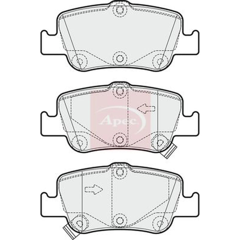 Apec Rear Brake Pad Set PAD1674