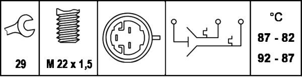 Hella Radiator Fan Temperature Switch Connectors 6ZT 007 837-031