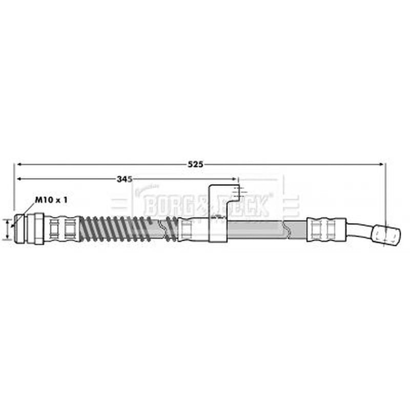 Borg & Beck Brake Hydraulic Hose Line Front Right BBH7013