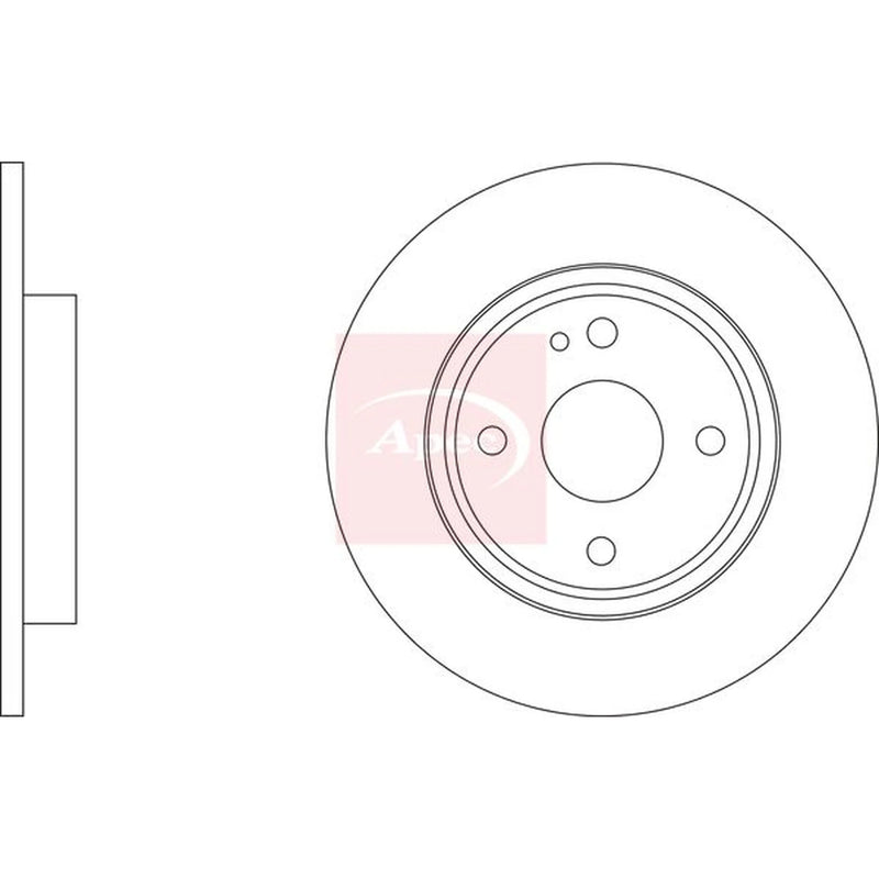 Apec 2 x Solid Rear Brake Discs DSK3327-x2