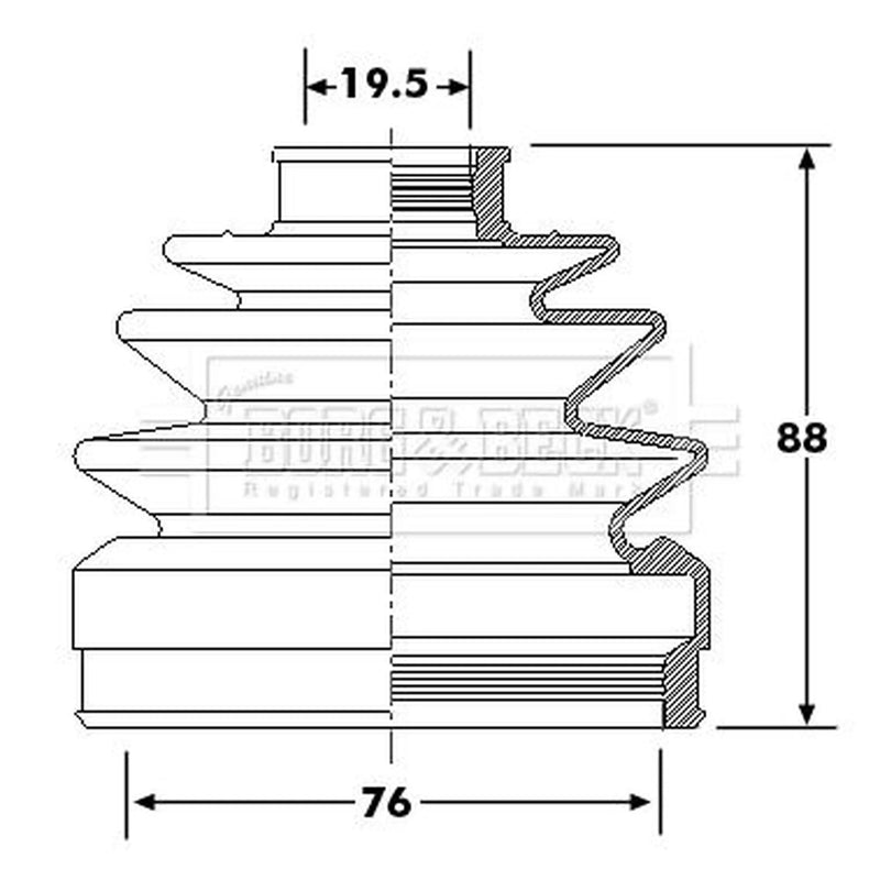 Borg & Beck Drive Shaft Bellow Kit Wheel Side BCB6294