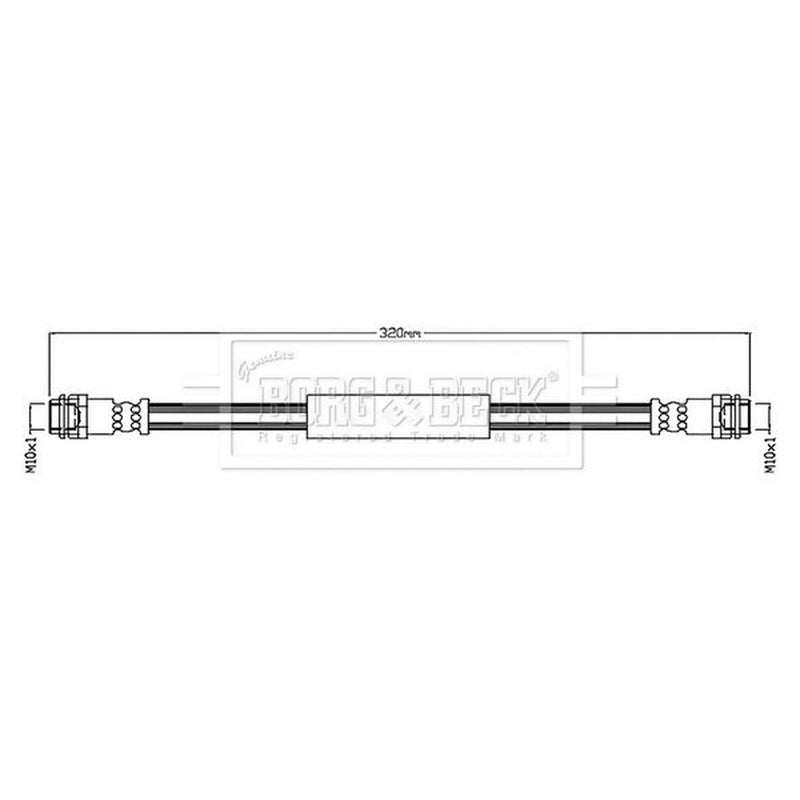 Borg & Beck Brake Hydraulic Hose Line Rear Right BBH8813