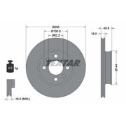 Textar 2 x Vented Front Brake Discs 92204900-x2