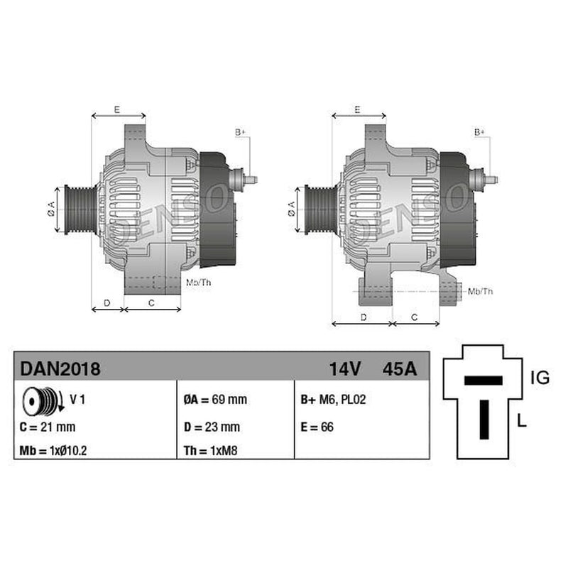 Denso Car Alternator 12V