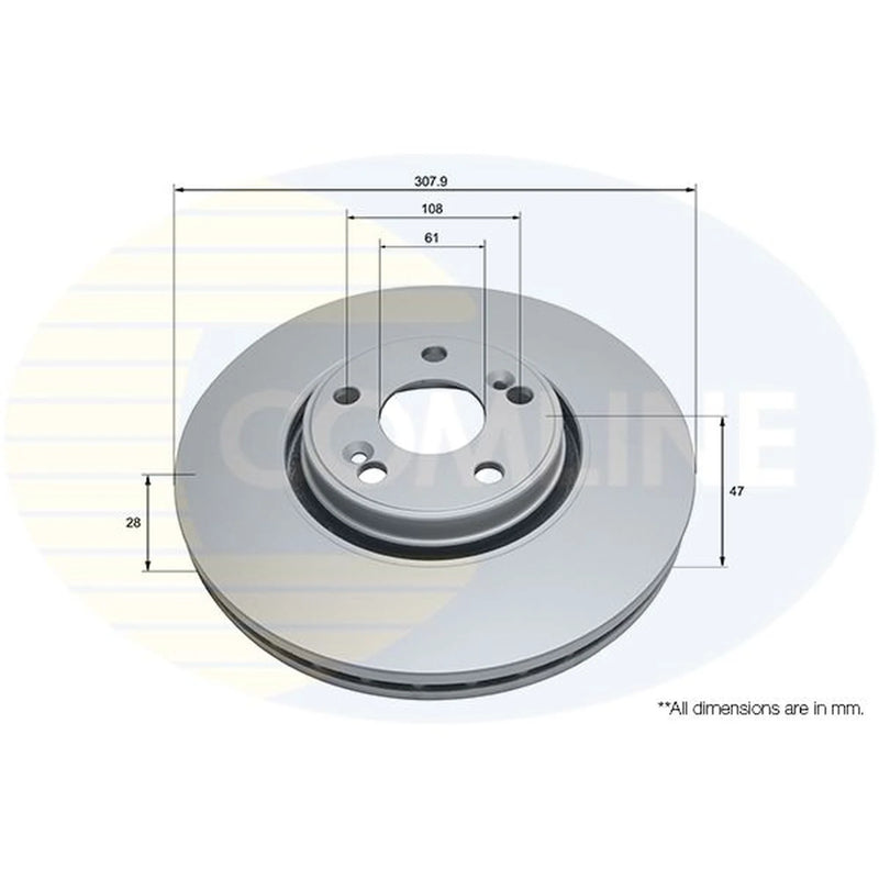 Comline 2 x Vented Front Brake Discs ADC2704V-x2