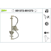 Valeo Electric Window Regulator Lifter Left Front 851372