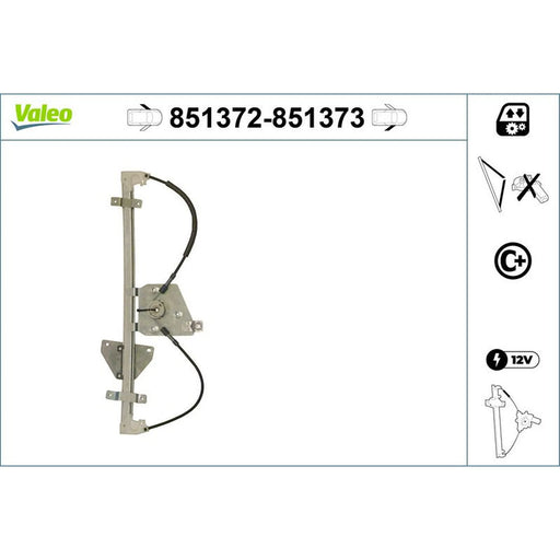 Valeo Electric Window Regulator Lifter Right Front 851373