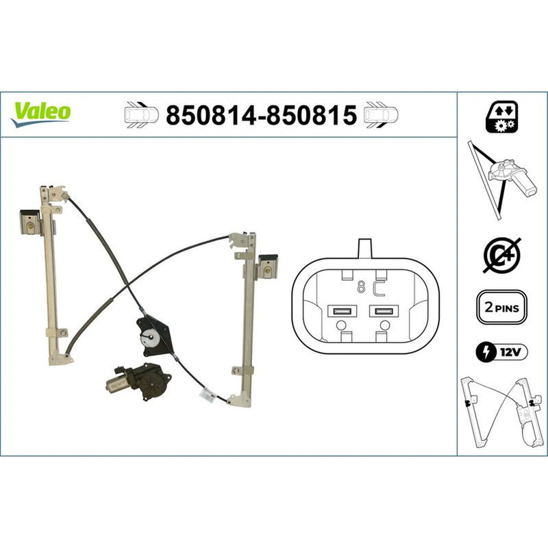 Valeo Electric Window Regulator Lifter Left Front 850814