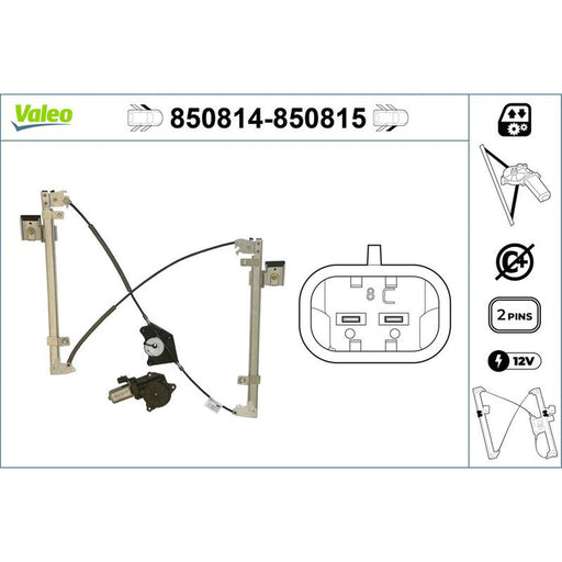 Valeo Electric Window Regulator Lifter Left Front 850814