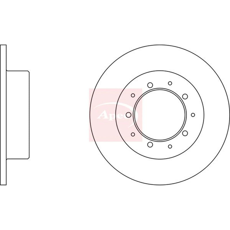 Apec 2 x Solid Rear Brake Discs DSK945-x2
