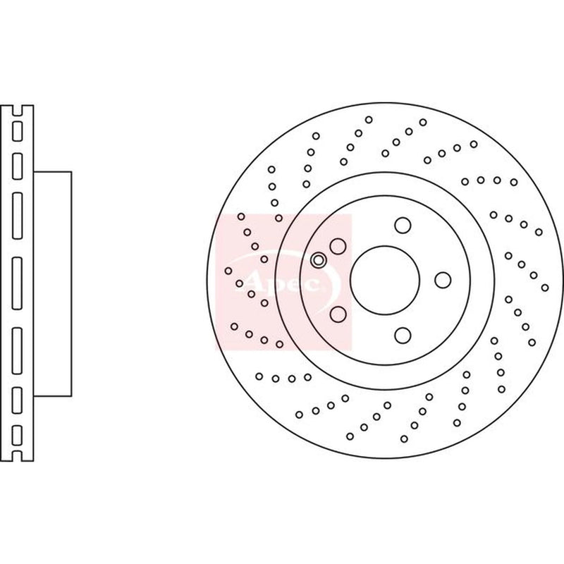 Apec 2 x Perforated/Vented Front Brake Discs DSK3895-x2