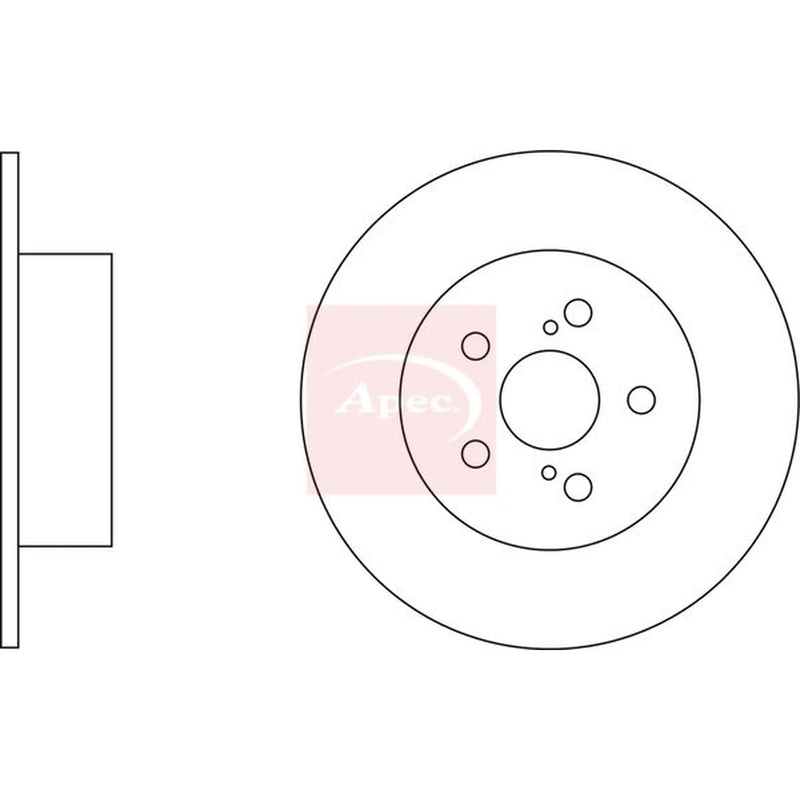Apec 2 x Solid Rear Brake Discs DSK2287-x2