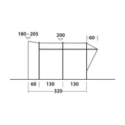 Easy Camp Wimberly Drive Away VW Campervan Awning 170 - 205 cm Height Range - Easy Camp - Van Life Living