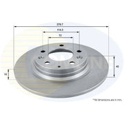 Comline 2 x Solid Rear Brake Discs ADC0450-x2