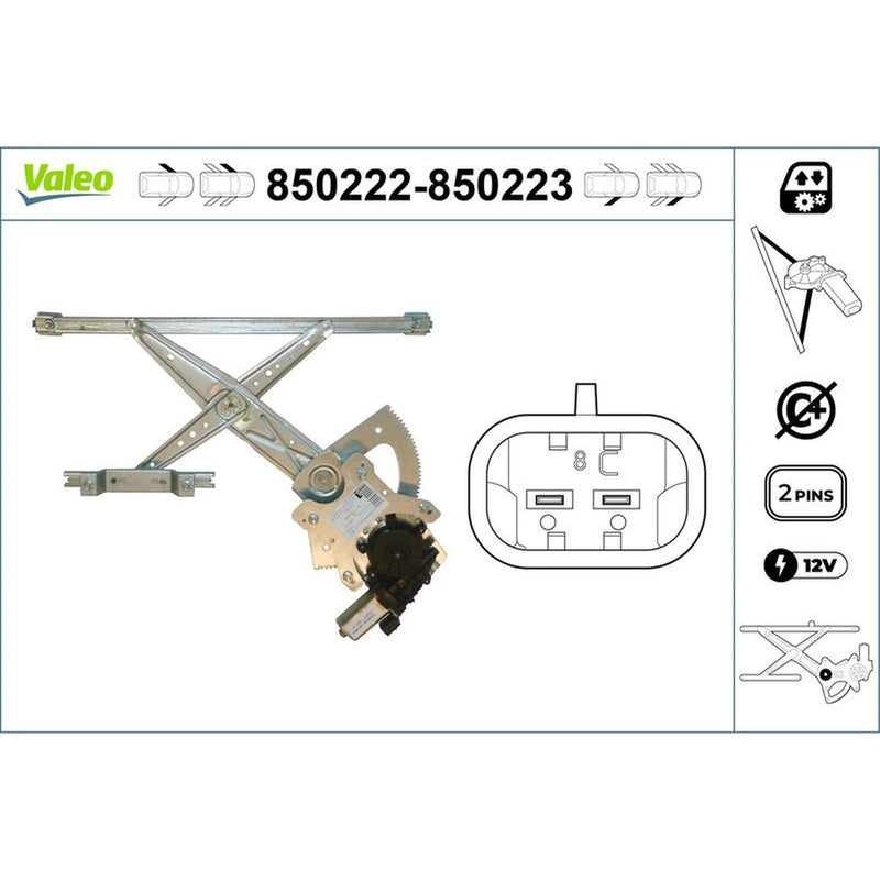Valeo Electric Window Regulator Lifter Left Front 850222