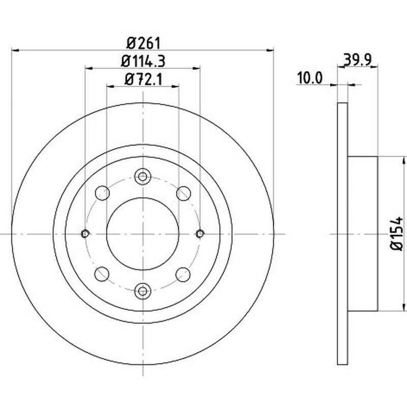 DON 2 x Solid Rear Brake Discs PCD14512-x2