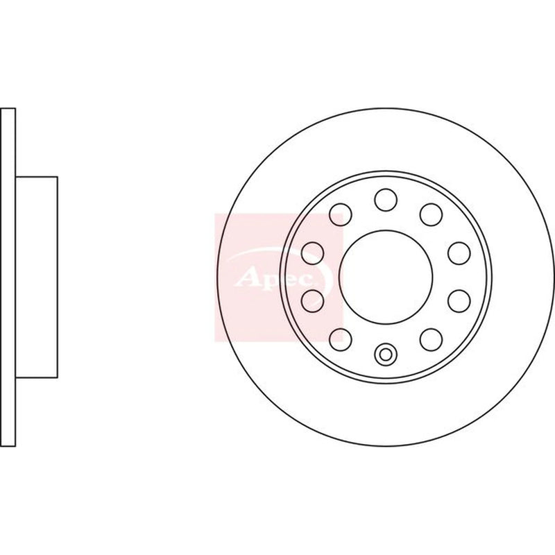 Apec 2 x Solid Rear Brake Discs DSK2098-x2