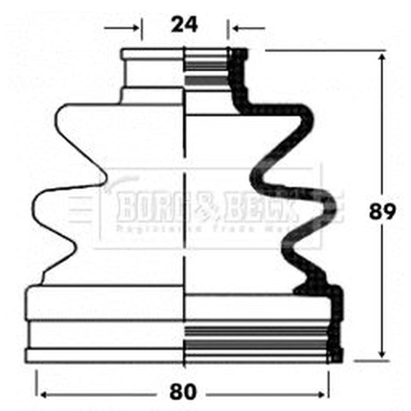 Borg & Beck Drive Shaft Bellow Kit transmission sided BCB2824
