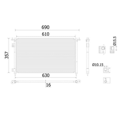 Mahle Air Conditioning Condenser AC 909 000S