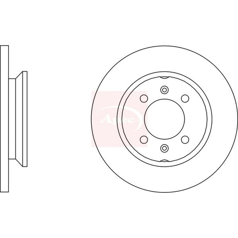 Apec 2 x Solid Front Brake Discs DSK136-x2