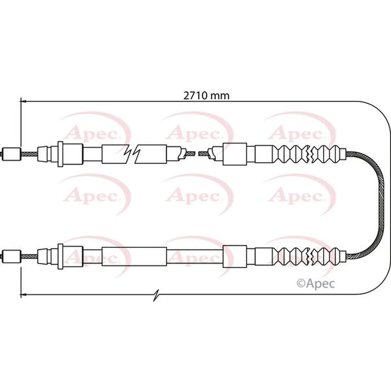Apec Handbrake Cable Right Rear CAB1106