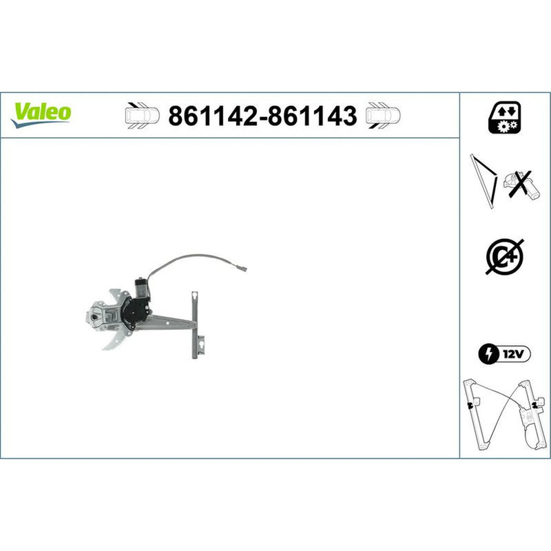 Valeo Electric Window Regulator Lifter Right Rear 861143